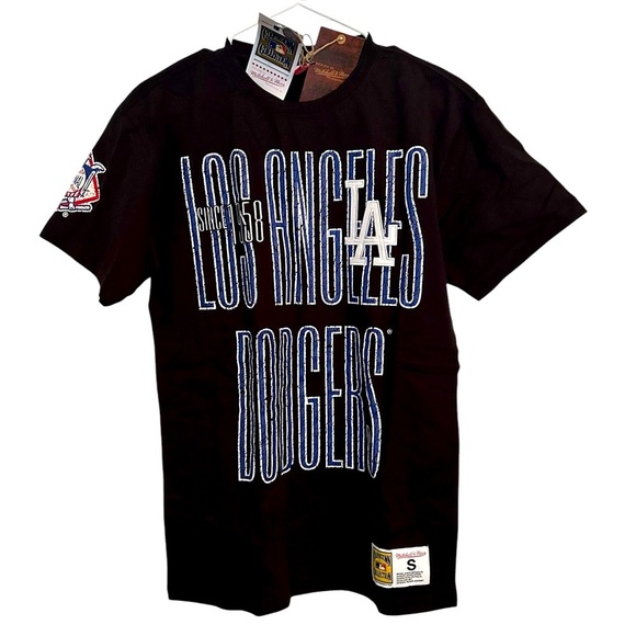 Mitchell & Ness Cooperstown Collection LA Dodgers Black Small T Shirt NWT‎ - Picture 1 of 7